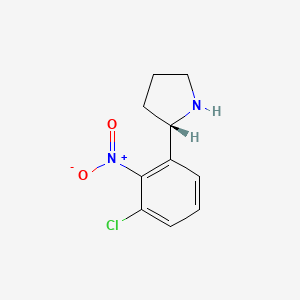 molecular formula C10H11ClN2O2 B13346827 (S)-2-(3-Chloro-2-nitrophenyl)pyrrolidine 