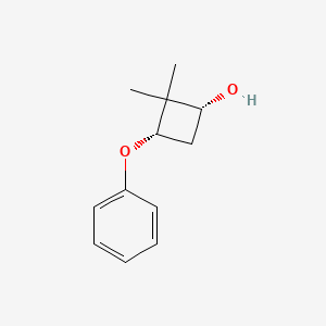 molecular formula C12H16O2 B13346900 Rel-(1R,3S)-2,2-dimethyl-3-phenoxycyclobutan-1-ol 