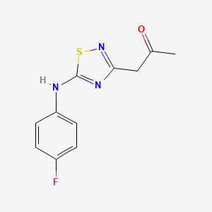 molecular formula C11H10FN3OS B1334710 1-{5-[(4-Fluorophenyl)amino]-1,2,4-thiadiazol-3-yl}propan-2-one 