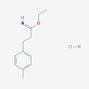 molecular formula C12H18ClNO B13347108 Ethyl 3-(p-tolyl)propanimidate hydrochloride 