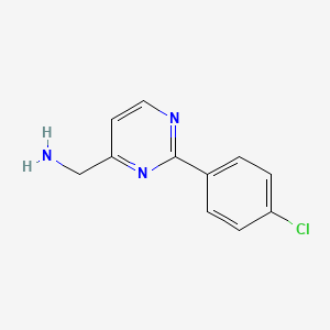 molecular formula C11H10ClN3 B13347282 (2-(4-Chlorophenyl)pyrimidin-4-yl)methanamine 