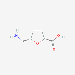 molecular formula C6H11NO3 B13347301 Rel-(2R,5S)-5-(aminomethyl)tetrahydrofuran-2-carboxylic acid 