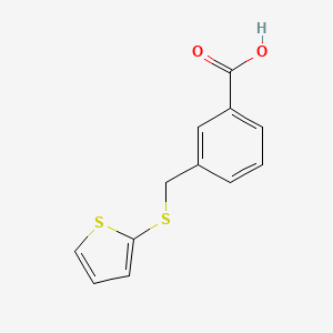 molecular formula C12H10O2S2 B1334740 3-[(2-Thienylthio)methyl]benzoic acid CAS No. 845266-20-8