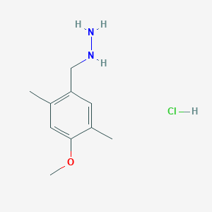 molecular formula C10H17ClN2O B13347460 (4-Methoxy-2,5-dimethylbenzyl)hydrazine hydrochloride 