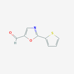 molecular formula C8H5NO2S B13347621 2-(Thiophen-2-YL)oxazole-5-carbaldehyde 