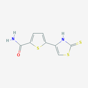 molecular formula C8H6N2OS3 B1334769 5-(2-Thioxo-2,3-dihydrothiazol-4-yl)thiophene-2-carboxamide CAS No. 52560-89-1