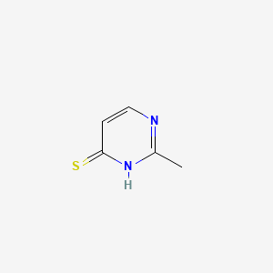 molecular formula C5H6N2S B13347693 4(3H)-Pyrimidinethione, 2-methyl- 