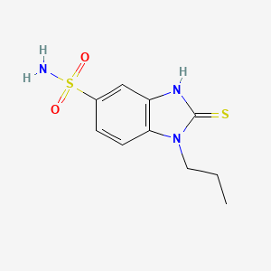 molecular formula C10H13N3O2S2 B1334779 2-mercapto-1-propyl-1H-benzimidazole-5-sulfonamide CAS No. 731776-67-3