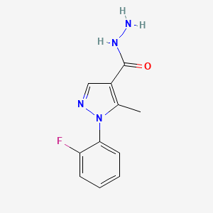 molecular formula C11H11FN4O B1334780 1-(2-Fluorophenyl)-5-methyl-1H-pyrazole-4-carbohydrazide CAS No. 618092-58-3