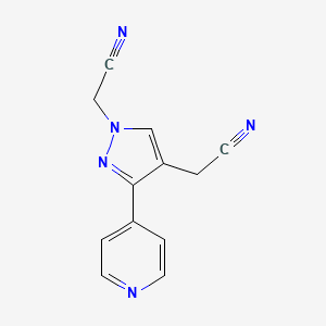 molecular formula C12H9N5 B13347834 2,2'-(3-(pyridin-4-yl)-1H-pyrazole-1,4-diyl)diacetonitrile 