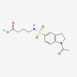 molecular formula C14H18N2O5S B1334785 4-{[(1-Acetyl-2,3-dihydro-1H-indol-5-YL)sulfonyl]-amino}butanoic acid CAS No. 899718-22-0