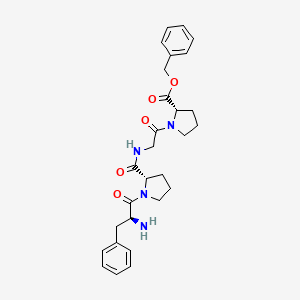 molecular formula C28H34N4O5 B13347940 Benzyl L-phenylalanyl-L-prolylglycyl-L-prolinate 