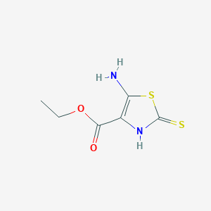 molecular formula C6H8N2O2S2 B1334802 Ethyl 5-amino-2-mercaptothiazole-4-carboxylate CAS No. 52868-64-1