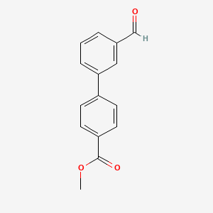 molecular formula C15H12O3 B1334805 4-(3-甲酰苯基)苯甲酸甲酯 CAS No. 221021-36-9