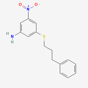 B1334811 3-Nitro-5-[(3-phenylpropyl)thio]aniline CAS No. 899710-42-0