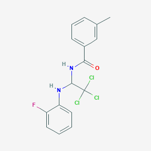 molecular formula C16H14Cl3FN2O B1334853 3-methyl-N-[2,2,2-trichloro-1-(2-fluoroanilino)ethyl]benzamide CAS No. 5364-22-7