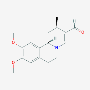 molecular formula C17H21NO3 B133486 (2R,11bS)-9,10-dimethoxy-2-methyl-2,6,7,11b-tetrahydro-1H-benzo[a]quinolizine-3-carbaldehyde CAS No. 154819-52-0