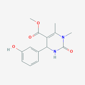 Methyl 4-(3-hydroxyphenyl)-1,6-dimethyl-2-oxo-1,2,3,4-tetrahydropyrimidine-5-carboxylate