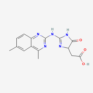 molecular formula C15H15N5O3 B1334875 [2-(4,6-Dimethyl-quinazolin-2-ylamino)-5-oxo-4,5-dihydro-1H-imidazol-4-yl]-acetic acid CAS No. 345951-23-7