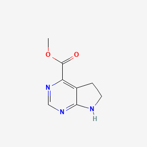 molecular formula C8H9N3O2 B13348781 Methyl 6,7-dihydro-5H-pyrrolo[2,3-d]pyrimidine-4-carboxylate 
