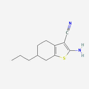 molecular formula C12H16N2S B1334885 2-Amino-6-propyl-4,5,6,7-tetrahydro-1-benzothiophene-3-carbonitrile CAS No. 350996-91-7