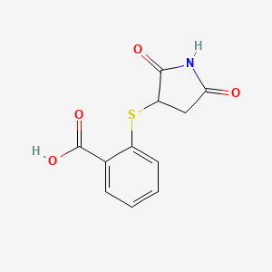molecular formula C11H9NO4S B1334901 2-[(2,5-Dioxopyrrolidin-3-YL)thio]benzoic acid CAS No. 459421-21-7