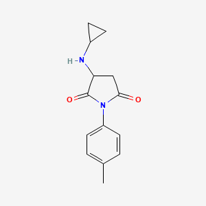 molecular formula C14H16N2O2 B1334904 3-(Cyclopropylamino)-1-(4-methylphenyl)pyrrolidine-2,5-dione CAS No. 1008220-64-1