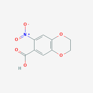 molecular formula C9H7NO6 B1334914 7-Nitro-2,3-dihydro-1,4-benzodioxine-6-carboxylic acid CAS No. 57672-33-0
