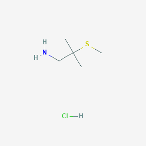 molecular formula C5H14ClNS B13349328 2-Methyl-2-(methylsulfanyl)propan-1-amine hydrochloride 
