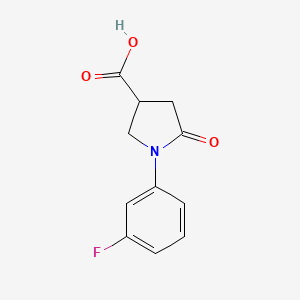 molecular formula C11H10FNO3 B1334933 1-(3-Fluorophenyl)-5-oxopyrrolidine-3-carboxylic acid CAS No. 566154-63-0