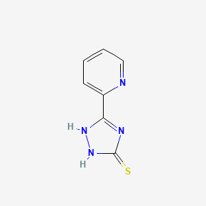 molecular formula C7H6N4S B1334951 1H-1,2,4-Triazole-3-thiol, 5-(2-pyridyl)- CAS No. 32362-89-3