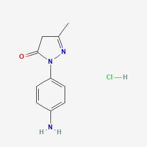 molecular formula C10H12ClN3O B1334985 2-(4-Aminophenyl)-5-methyl-2,4-dihydro-3H-pyrazol-3-one hydrochloride CAS No. 59994-27-3