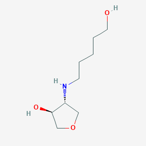 molecular formula C9H19NO3 B13349927 (3S,4R)-4-[(5-hydroxypentyl)amino]oxolan-3-ol 