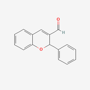 molecular formula C16H12O2 B1335014 2H-1-Benzopyran-3-carboxaldehyde, 2-phenyl- CAS No. 57543-47-2