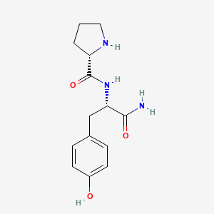 molecular formula C14H19N3O3 B1335033 L-Tyrosinamide, L-prolyl- CAS No. 52329-46-1