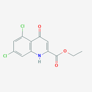molecular formula C12H9Cl2NO3 B133506 5,7-Dichloro-4-hydroxy-quinoline-2-carboxylic acid ethyl ester CAS No. 157848-08-3