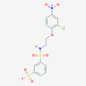 molecular formula C14H12ClFN2O7S2 B13350670 Benzenesulfonylfluoride, 3-[[[2-(2-chloro-4-nitrophenoxy)ethyl]amino]sulfonyl]- CAS No. 25240-50-0