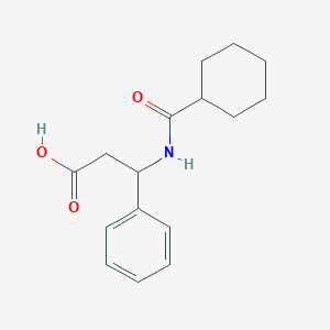 molecular formula C16H21NO3 B1335072 3-(Cyclohexanecarbonyl-amino)-3-phenyl-propionic acid CAS No. 436088-46-9