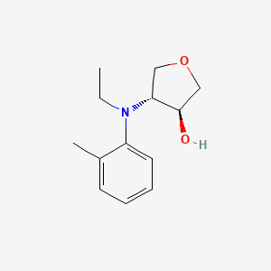 molecular formula C13H19NO2 B13351088 (3S,4R)-4-(Ethyl(o-tolyl)amino)tetrahydrofuran-3-ol 