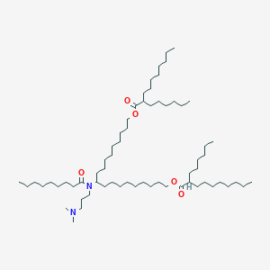 molecular formula C65H128N2O5 B13351115 10-(N-(3-(Dimethylamino)propyl)nonanamido)nonadecane-1,19-diyl bis(2-hexyldecanoate) 