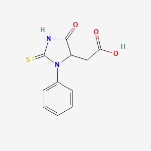molecular formula C11H10N2O3S B1335121 (5-Oxo-3-phenyl-2-thioxo-imidazolidin-4-yl)-acetic acid CAS No. 80862-42-6