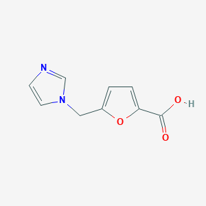 molecular formula C9H8N2O3 B1335128 5-[(1H-咪唑-1-基)甲基]呋喃-2-羧酸 CAS No. 876709-30-7