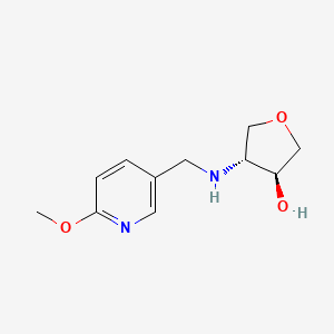 molecular formula C11H16N2O3 B13351471 (3S,4R)-4-{[(6-methoxypyridin-3-yl)methyl]amino}oxolan-3-ol 
