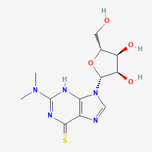 molecular formula C12H17N5O4S B13351610 9-((2R,3R,4S,5R)-3,4-Dihydroxy-5-(hydroxymethyl)tetrahydrofuran-2-yl)-2-(dimethylamino)-3H-purine-6(9H)-thione 