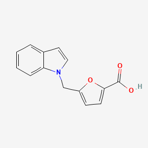 molecular formula C14H11NO3 B1335173 5-Indol-1-ylmethyl-furan-2-carboxylic acid CAS No. 876881-48-0