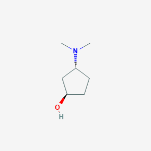 molecular formula C7H15NO B13351921 Rel-(1R,3R)-3-(dimethylamino)cyclopentan-1-ol 