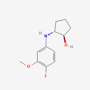 molecular formula C12H16FNO2 B13351947 (1R,2R)-2-((4-Fluoro-3-methoxyphenyl)amino)cyclopentan-1-ol 