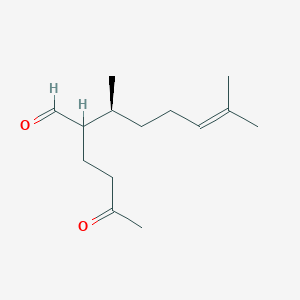 molecular formula C14H24O2 B13351982 (3S)-3,7-Dimethyl-2-(3-oxobutyl)oct-6-enal CAS No. 343964-35-2