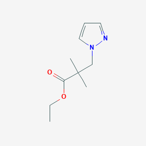 molecular formula C10H16N2O2 B13352020 Ethyl 2,2-dimethyl-3-(1H-pyrazol-1-yl)propanoate 