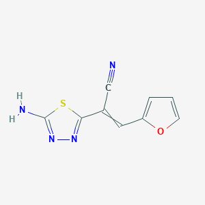 molecular formula C9H6N4OS B1335211 2-(5-Amino-1,3,4-thiadiazol-2-yl)-3-(2-furyl)acrylonitrile 